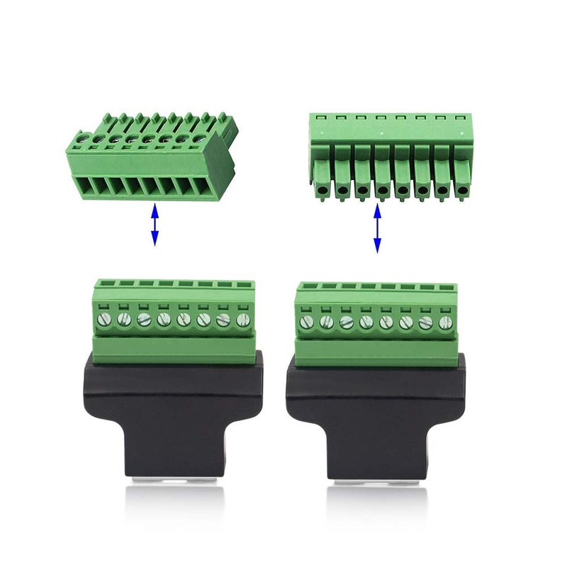 Poyiccot RJ45 Breakout, RJ45 Screw Terminal Adaptor Connector, 2-Pack 8p8c Female Jack to 8 Pin Screw Terminal Connector for Cat7 Cat6 Cat5 Cat5e Ethernet Extender CCTV Digital DVR Network Adapter - Image 5